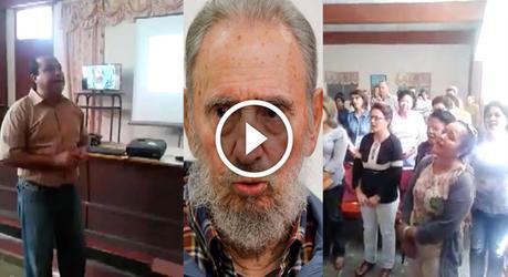 Así le cantan algunos trabajadores a Fidel Castro “como si fuese un Dios”