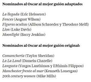 Nominaciones a los Oscars 2107. La la land, record de nominaciones