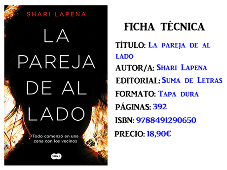 Reseña: La pareja de al lado, de Shari Lapena