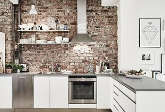 Pared de ladrillo en la cocina - Paperblog