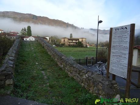 Dolmen de Merillés: Ponte de Carral con Tuña detrás