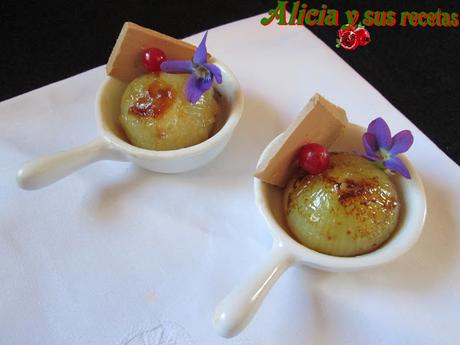 CEBOLLITAS GLASEADAS CON FOIE DE OCA
