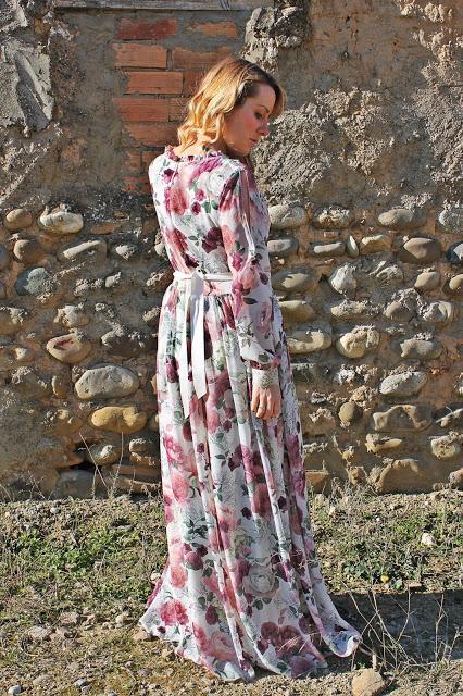 Vintage Long Flower Dress
