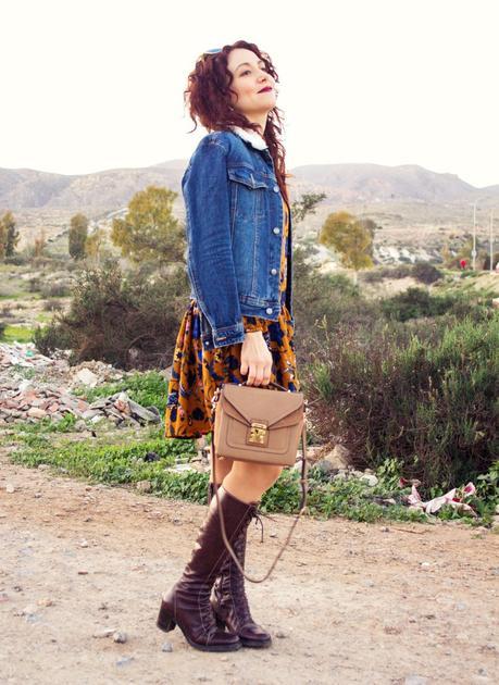 melange_boutique_fashion_blog_de_moda_zaful_dresslily_como_combinar_vestido_ocre_mostaza_gorro_orejas_de_gato_tendencia_romantica_volantes