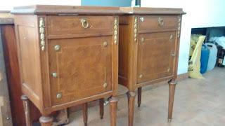 Como trabajamos en dos mesitas de luz imitando un bordado