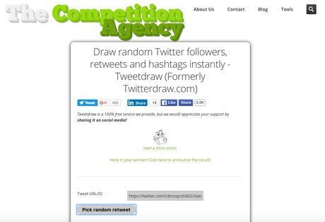 Ganadores del Gran sorteo Premios Guillermo de Baskerville 2016 Ganadores del Gran sorteo Premios Guillermo de Baskerville 2016