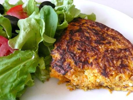 Tortilla de zanahoria y quinoa