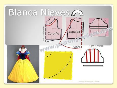 Blanca Nieves disfraz diy. Tema 201 www.patronycostura.com/Blanca Nieves disfraz diy. Tema 201