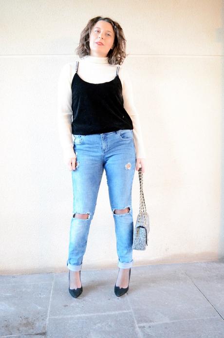 Superposición: Top de terciopelo