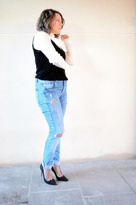 Superposición: Top de terciopelo