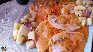 Lomo de pavo en salsa