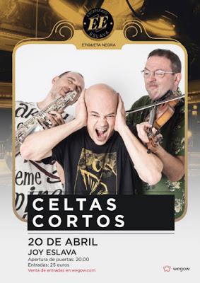 Celtas Cortos, el 20 de abril (de 2017, no del noventa) en la Joy Eslava madrileña