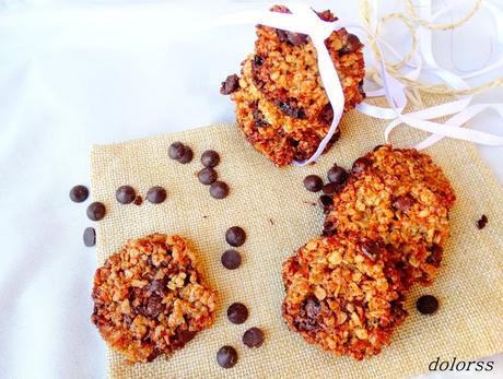 Galletas de quinoa , avena y chocolate (sin huevo)