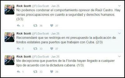 Gobernador de Florida obliga a anular acuerdo con Cuba