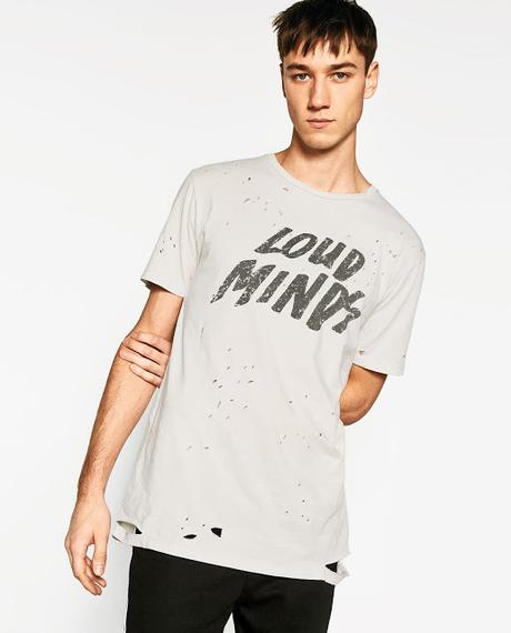 Camiseta con rotos para hombre - Zara