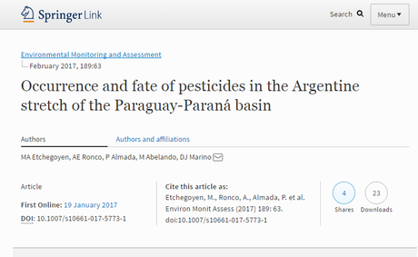 Documento sobre la contaminación con pesticidas en la cuenca Paraguay-Paraná