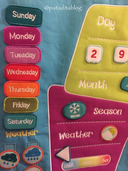 Calendario Infantil de Tela- Vida Práctica