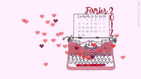 vintage typewriter and hearts illustration, Valentine's Day wallpaper