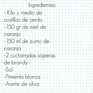 Costillas de cerdo lacadas con miel naranja y brandy