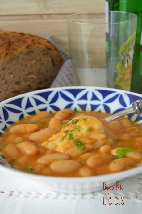 Fabes con bacalao a mi manera