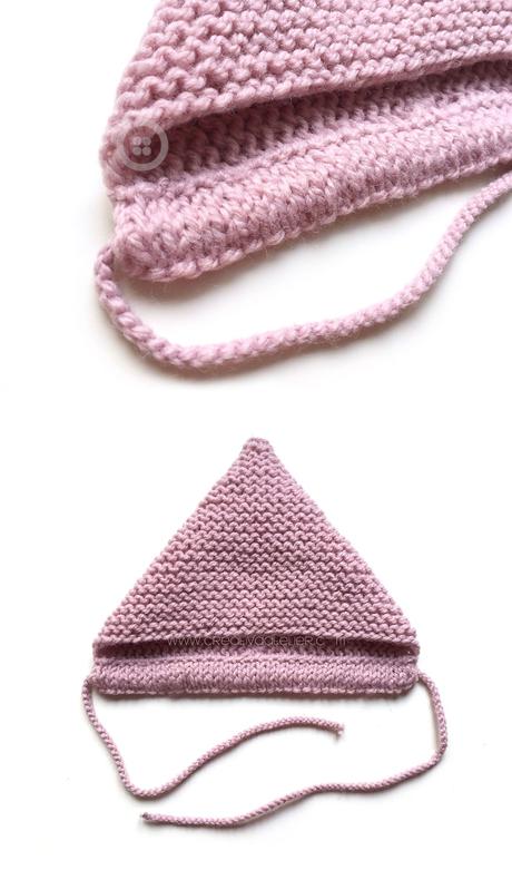 Capota de lana a punto bobo de bebé - PIxie - Tutorial y patrón