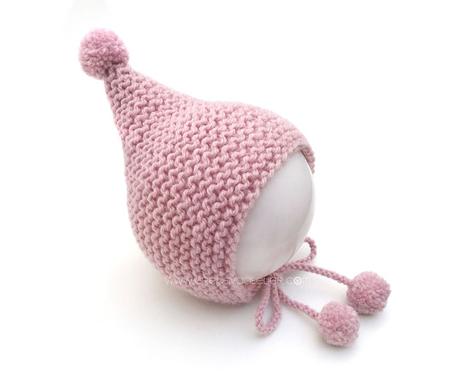 Capota de lana a punto bobo de bebé - PIxie - Tutorial y patrón