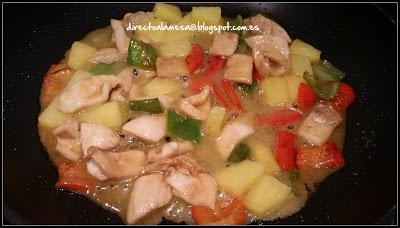 Pollo con piña