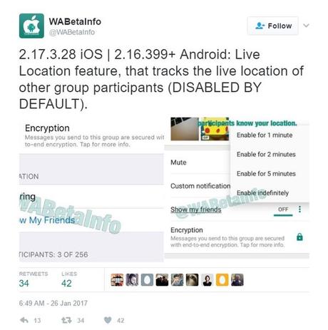 WhatsApp permitirá localizar a los contactos en tiempo real