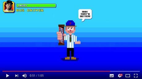 Snickers convierte los anuncios preroll de Youtube en un divertido videojuego