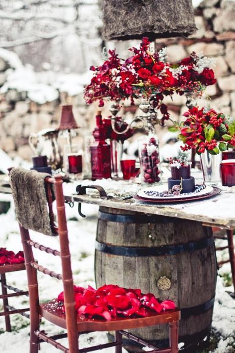 Burdeos, el color de temproada hacer mesa con tonel