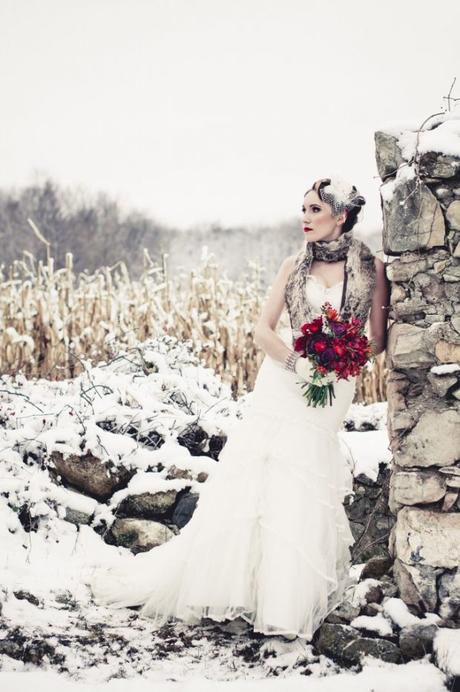 Burdeos, el color de temproada winter bride shooting