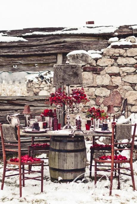 Burdeos, el color de temproada vintage table wedding