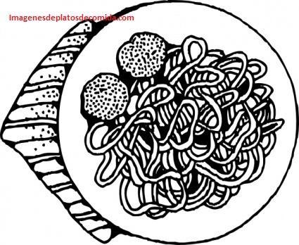 platos de comida para dibujar colorear