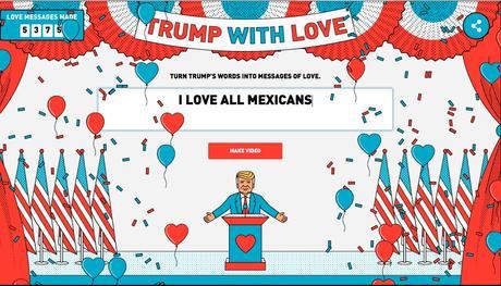 Un sitio para crear discursos de amor de Trump