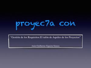 Proyec7a con: Guilherme Siqueira Simoes.Gestión de los Requisitos.