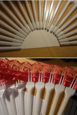 Cómo hacer abanicos decorativos con tenedores de plástico reciclados