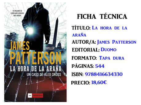 Reseña: La hora de la araña, de James Patterson Reseña: La hora de la araña, de James Patterson