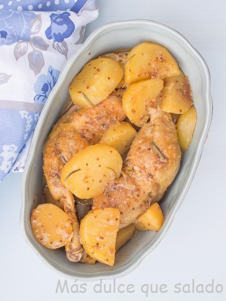 Pollo al limón con mostaza y miel Pollo al limón con mostaza y miel