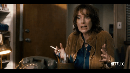 Caras de loca de Winona en 'Stranger Things' Caras de loca de Winona en 'Stranger Things'