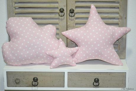 ESTRELLITAS Y NUBE EN ROSA CON TOPITOS. #PROYECTOS EL BLOG DE JESS, SHOP.