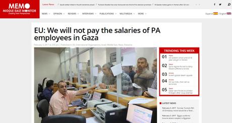 La UE no pagará los sueldos de los empleados de la AP en Gaza.