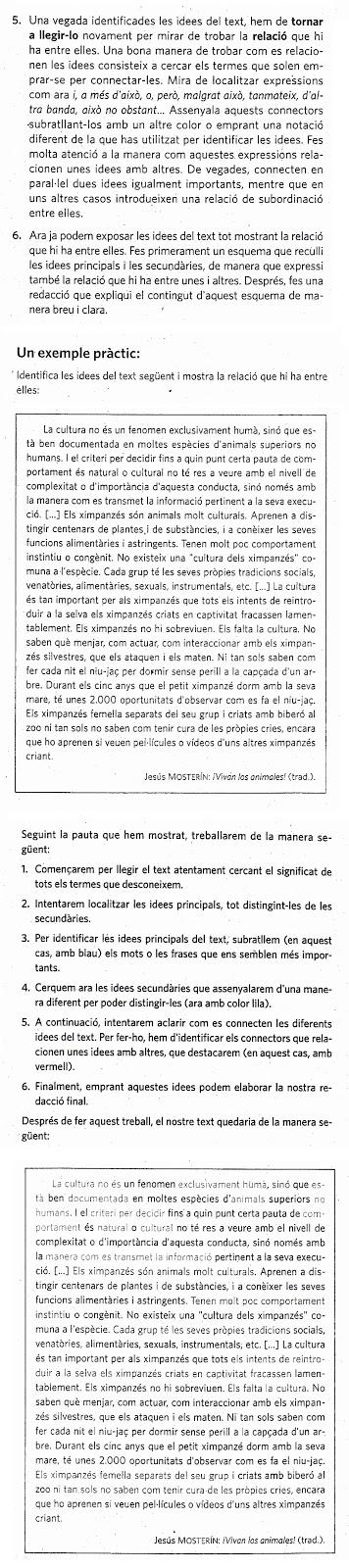 COM TROBAR LES IDEES EN UN TEXT