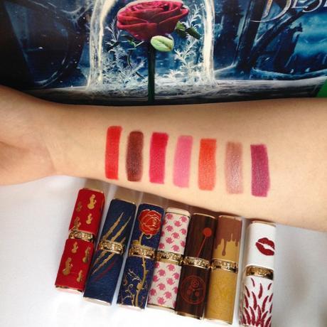 cliomakeup-bella-bestia-loreal-cofanetto-rossetti-smalti-disney-team-clio-presentoir-swatch-rossetti