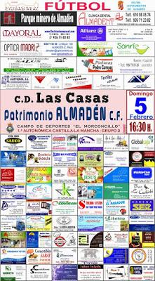 Hoy fútbol en Almadén: Patrimonio Almadén C.F. Vs C.D. Las Casas