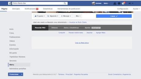 ¿Cómo mostrar el Menú de tu restaurante en Facebook?