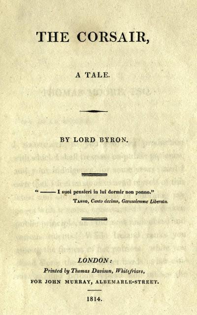el corsario, el pirata, lord byron, the corsair first edition, the corsair cover book