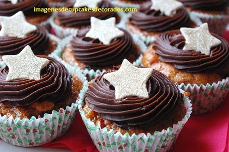 cupcakes decorados con estrellas tiernos