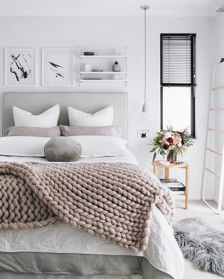 warm grey bedroom