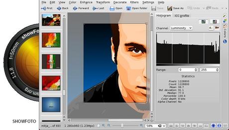 ShowFoto atractivo editor de imagenes para Linux