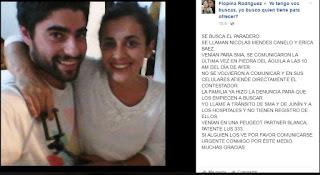 Se busca el paradero de Nicolás Mendes y Erica Báez